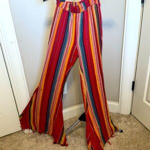 Cute bell bottoms, size small, elastic waist.